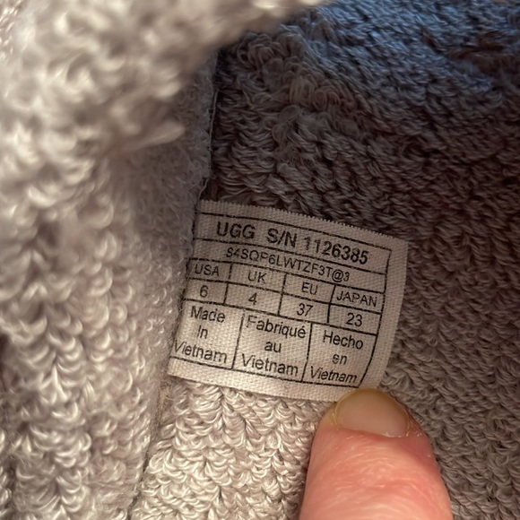 UGG Fuzz Sugar Terry Cross Slide in Metal Grey - Picture 2 of 5